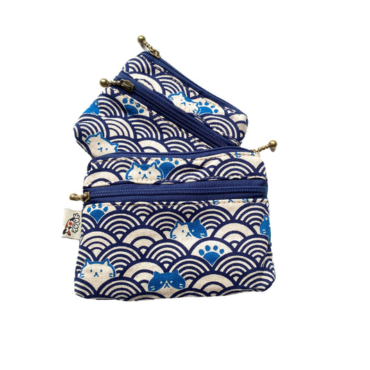 Cat Wave Blue - Parent & Child Purse